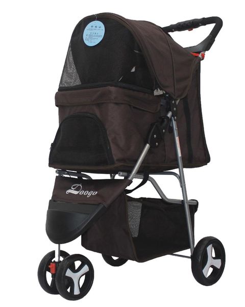

lightweight folding pet stroller dog cat teddy three-wheeled strollers#