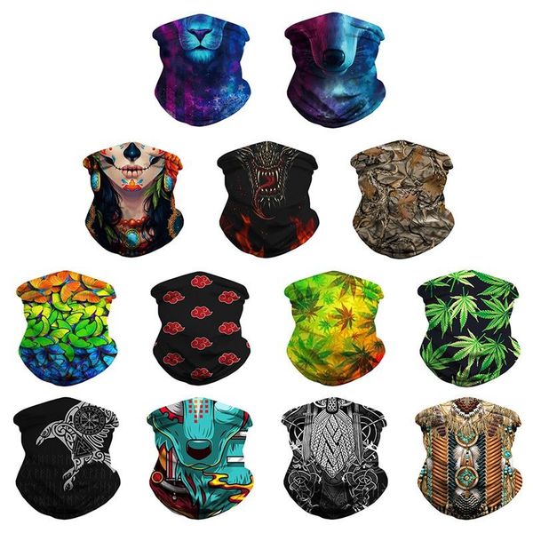 

scarves digital printed outdoor sunscreen without brim hat, Blue;gray