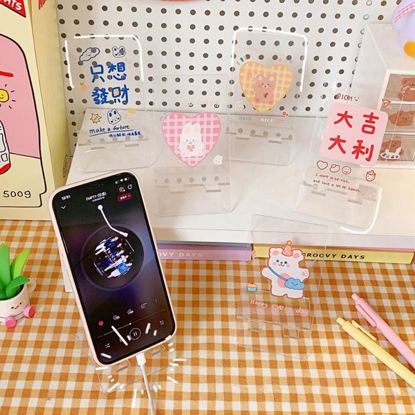 

cell phone mounts & holders cute transparent acrylic holder creative portable lazy deskstand tablet for universal mobile support