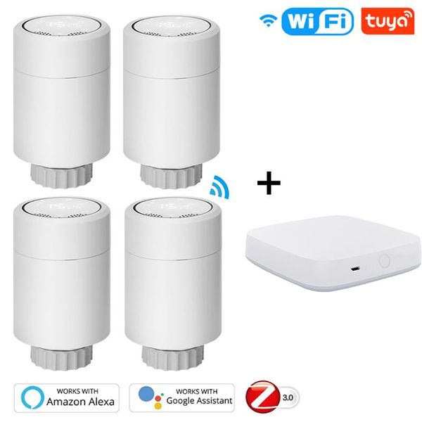 

smart home control tuya zigbee wifi programmable radiator valve actuator thermostat voice