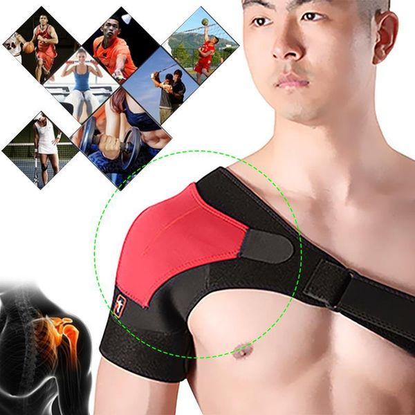 

wrist support 2021 wrapping outdoor sports brace shoulder protector joint pain basketball gym adjustable supports, Black;red