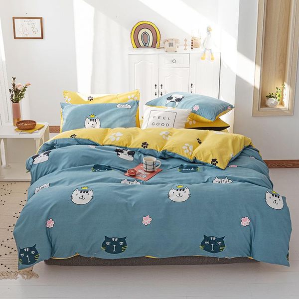 

bedding sets home textile cartoon warm thickening duvet cover pillowcase bed sheet set 3/4pcs single double bedline dropship