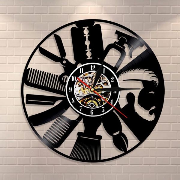 

wall clocks hair salon tools clock barber sign hairdressing interior design record hipster gift idea