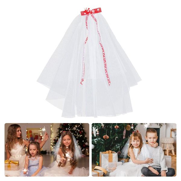 

bridal veils christmas girls veil headdress bow hair comb dangle ribbon headpiece xmas gift, Black
