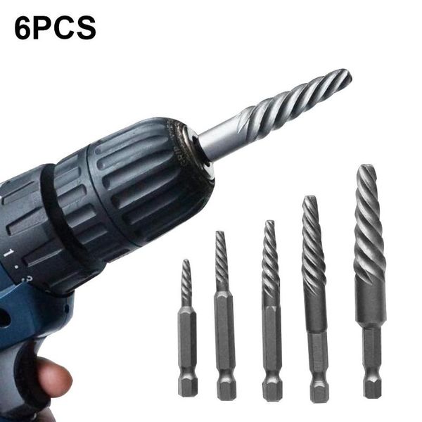 

professional drill bits 6pcs screw extractor set hex shank damaged bolt remover bit guillotine removal tool