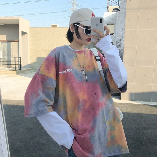 

tie dyed short sleeve men's gradient short sleeve t-shirt, White