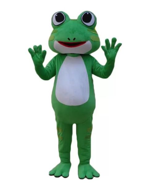 Maßgeschneiderte Maskottchen grüner Frosch Maskottchen Kostüm Erwachsene Outfits Frosch Zeichentrickfigur Maskottchen Erwachsene Kostüm Cartoon