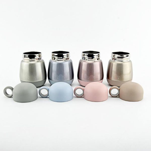 

245ml insulation kettle children double stainless steel cartoon lid cute mini cup student baby portable water bottles