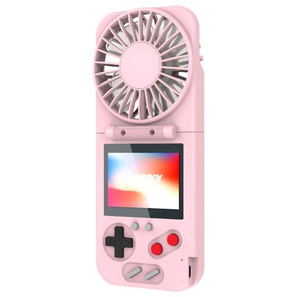 

portable game players a6he 500 in 1 console with mini personal fan color lcd screen rechargeable for travel office kid and adults