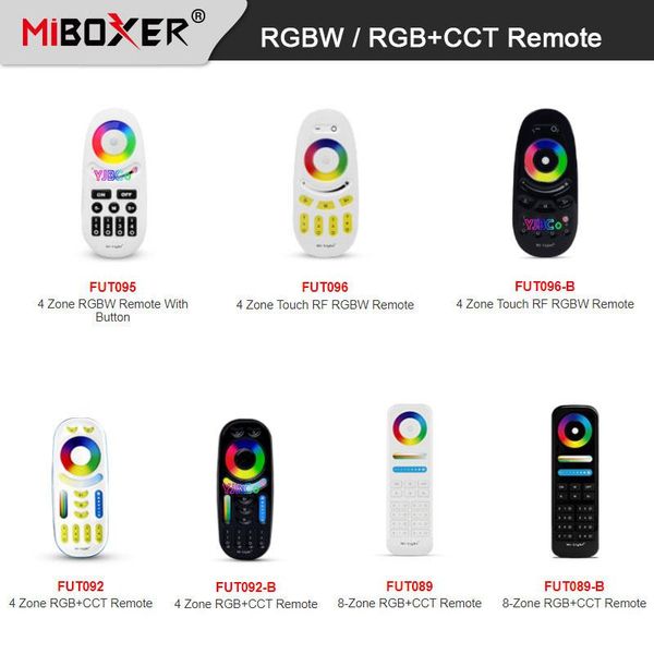 

controllers miboxer 2.4g rgbw / rgb+cct led light controller 4-zone 8-zone wireless remote milight 3v dimmer bulb lamp switch fut092