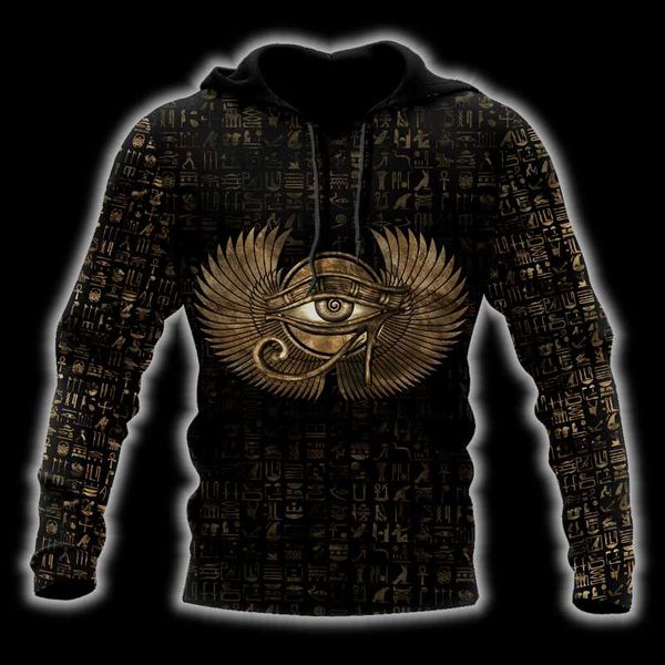 

men's hoodies & sweatshirts eyes of egypt 3d print fashion hoodie casual harajuku streetwear zip sports pullover 5xl oversized sudade, Black