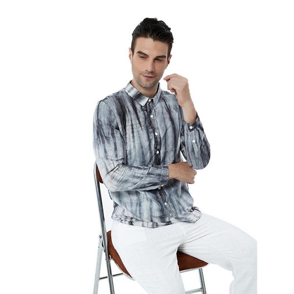 

men's casual shirts september on the long sleeve cotton linen shirt irregular pattern small fashion men unique suitable for going to wo, White;black