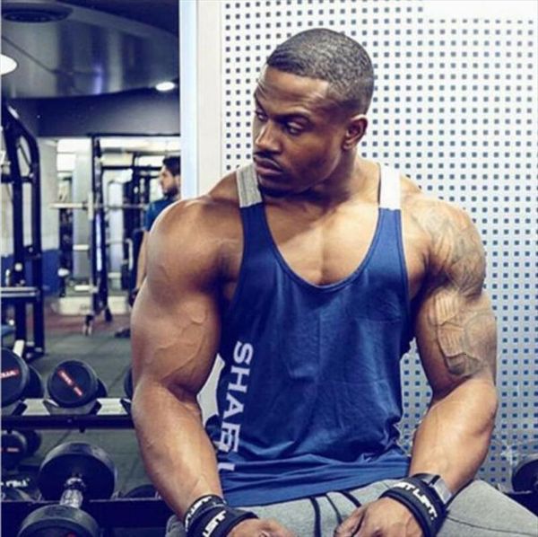 

mens clothes solid gym men stringer tank bodybuilding fitness singlets muscle vest tee basketball jersey sport wear summer, White;black