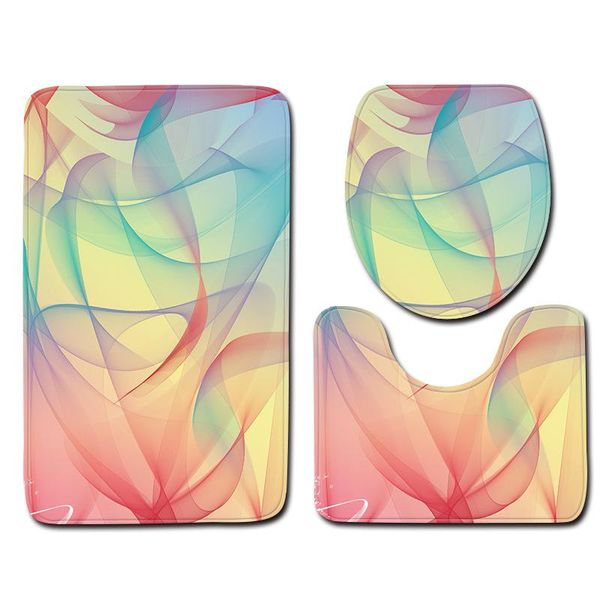 

bath mats 3d color bathroom toilet three-piece floor mat door carpet cover shower carpets set