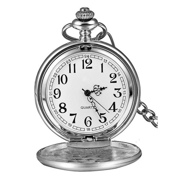

pocket watches classic smooth vintage mens watch xmas gift (silver), Slivery;golden