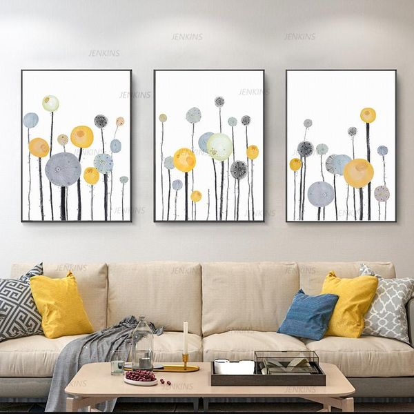 

paintings abstract flower poster plant leaves nordic wall art picture print canvas minimalist living room decoration jenkins