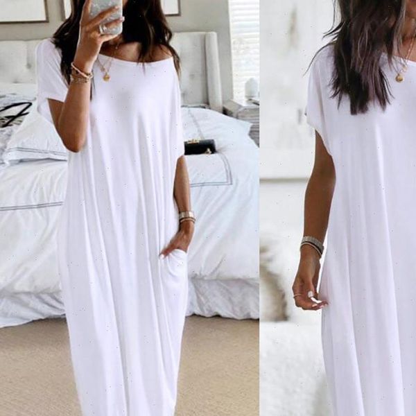 

h30 pure white women tracksuits maxi dress party strappy summer beach holiday inclined shoulder sundress plus size 5xl vestidos, Gray