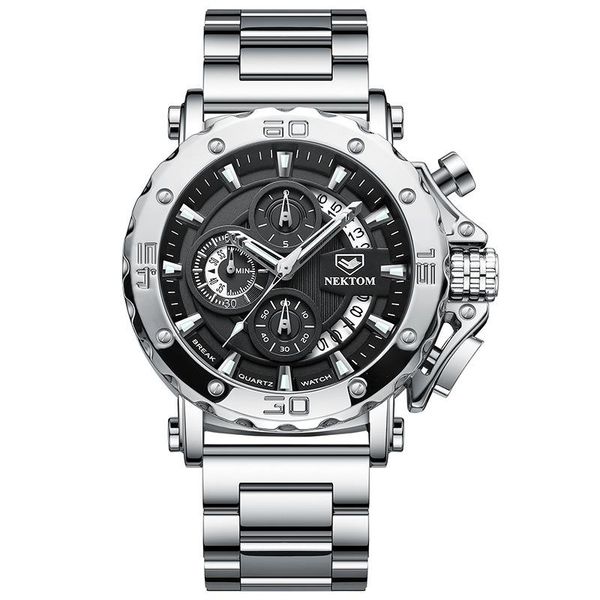 

wristwatches 2021 watch men's heavy non-mechanical trend quartz waterproof luminous -selling couple watches pair men and women, Slivery;brown