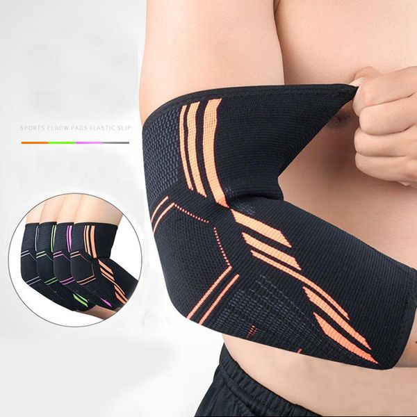 

elbow & knee pads 1pcs support elastic gym sport protective men absorb sweat sports breathable arm sleeve brace, Black;gray