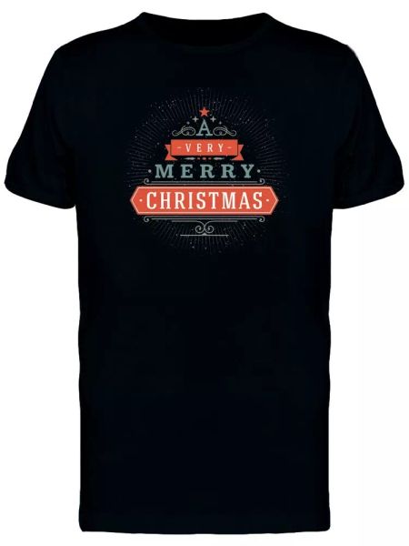 

a very merry christmas red logo men's tee -image by shutterstock, White;black