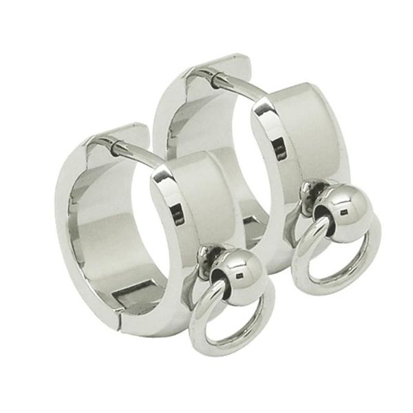 

hoop & huggie stainless steel fashion earrings hinged piercing ring men women earring hoops circle o-rings, Golden;silver