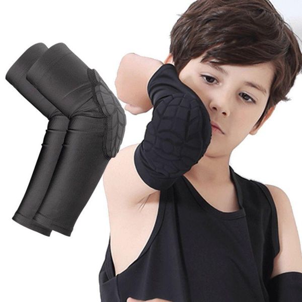 

elbow & knee pads kids crashproof sport flexibele basketbal schieten arm sleeve ondersteuning elleboogbeschermers fietsen protectors, Black;gray