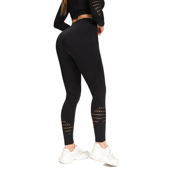 

women's leggings women quick dry exercise fitness running gym sports woman pants high waist hip lifting seamless pantalon #gh, Black
