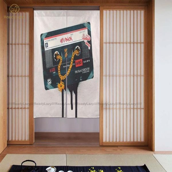 

cassette curtains room double door curtain separation printed & drapes
