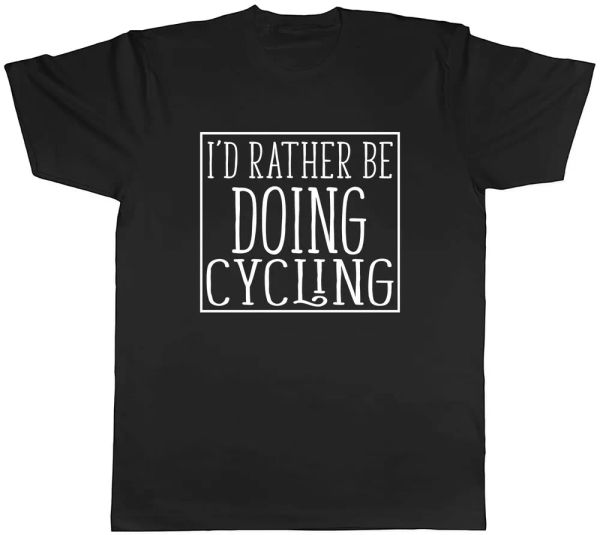 

i'd rather be doing cycling mens t-shirt tee, White;black
