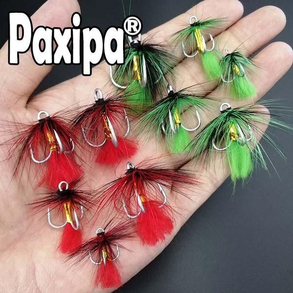 

fishing hooks 10pcs feather treble hook strong silvery saltwater size 2 4 6 8 10