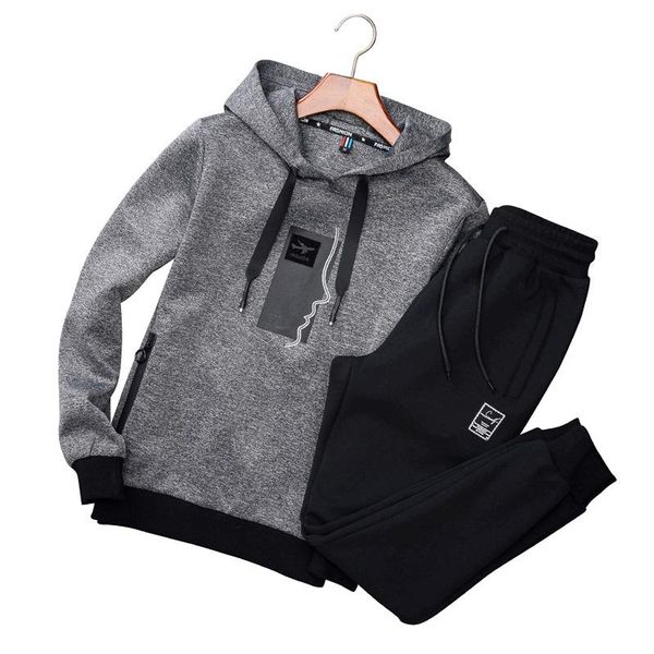 

men's tracksuits rlyaeiz men sporting suits 2021 autumn fashion casual printing hooded hoodies + pants two piece set wear, Gray