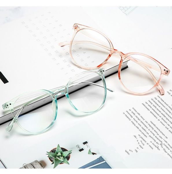 

anti blue light glasses frame plastic round men women eyeglasses vintage computer transparent fashion sunglasses frames, Black