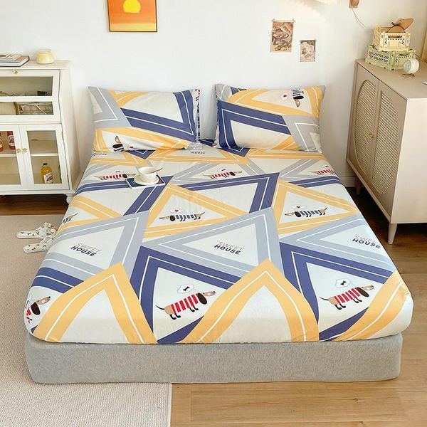 

sheets & sets bonenjoy fitted sheet with elastic 100%cotton sabanas cama 90 single size cartoon dog printed couvre lit for kids(no case)