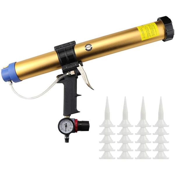 

pneumatic tools glass glue sealant gun with pressure regulator 310/400/600ml soft capacity air 20 pcs mouth head