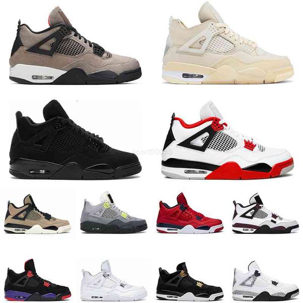 

4 sail men women outdoor shoes 4s university blue black cat fire red white cement cactus jack mens womens trainer sports sneakers
