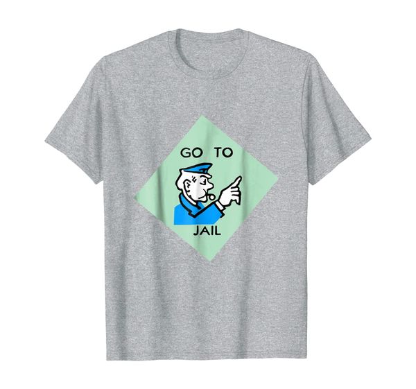 

go to jail - last minute haloween/party custome tshirt, White;black