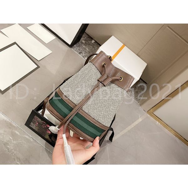 

2021 ss new luxury designers lady fashion canvas string bucket bag open diamond lattice letter handbags tote clutch bags barrel-shaped perso, Red;black