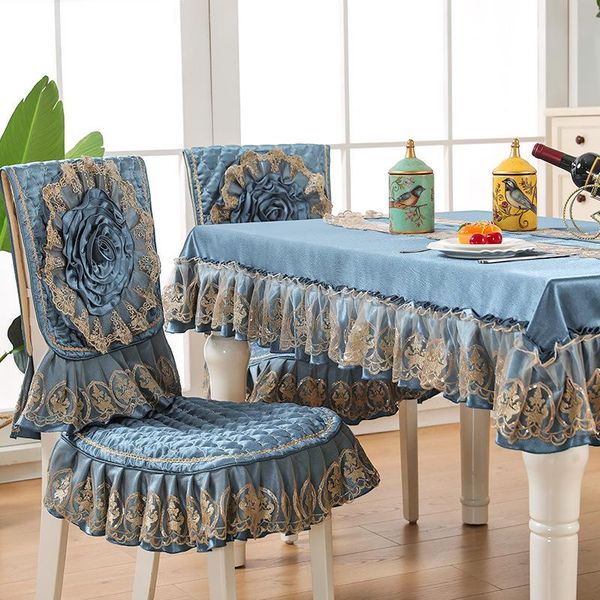 

table cloth dining and chair cushion set fabric european-style cover minimalist chinese style four seasons