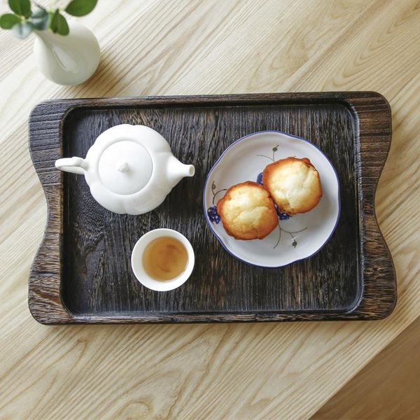 

paulownia wood serving tray tea rectangular solid chinese gongfu set kitchen storage & organization