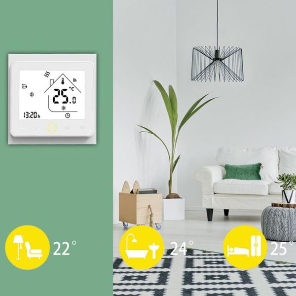

smart home control wi-fi thermostat temperature controller app voice