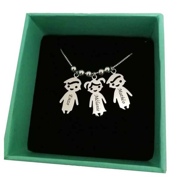

silver custom name collar chain personalized letter kids boy girl charm necklace necklaces collier ras du cou gift for mother pendant
