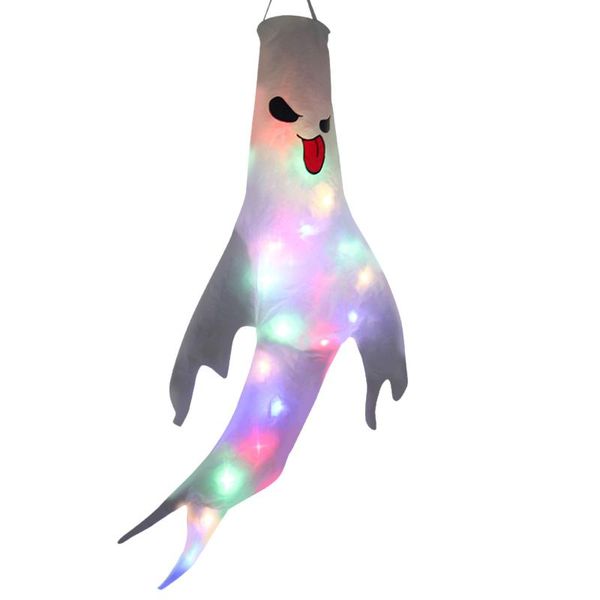 

party decoration halloween decorations ghost windsock led light hanging spooky flag wind streamer for indoor outdoor yard props