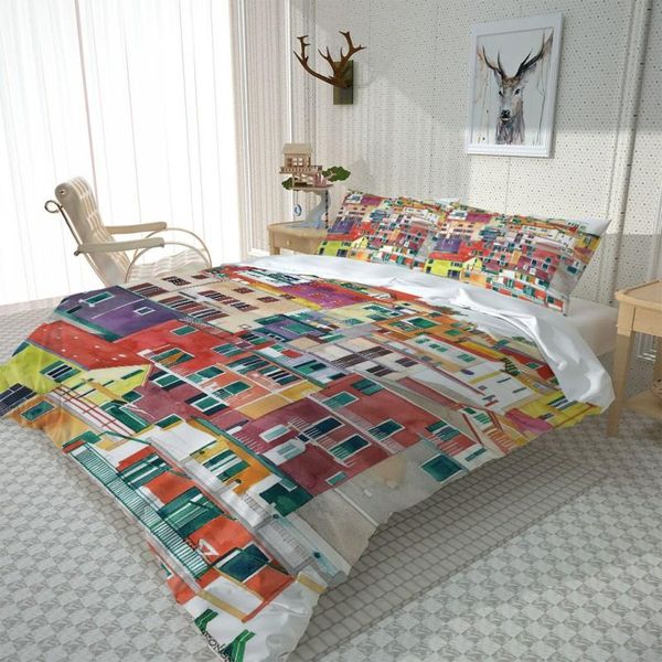 

bedding sets hand-painted cartoon custom fashion home textiles single bed double duvet cover pillow case sheet boy girl set