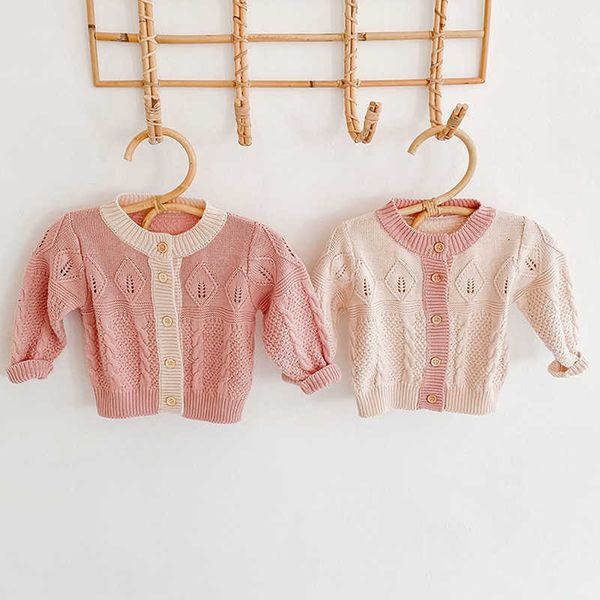 

0-2yrs spring autumn baby children clothing girls sweet pure color long sleeve knit kids cardigan coat, Blue
