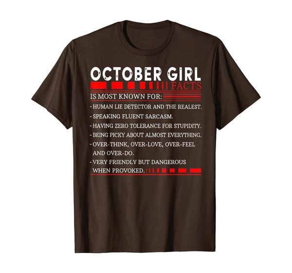 

october girl facts t-shirt, White;black