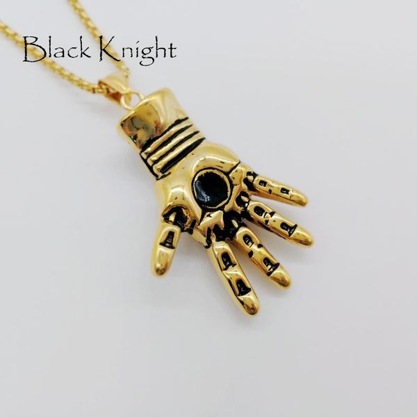 

pendant necklaces 2021 316l stainless steel hip hop mechanical hand necklace gold color captain blkn0655, Silver