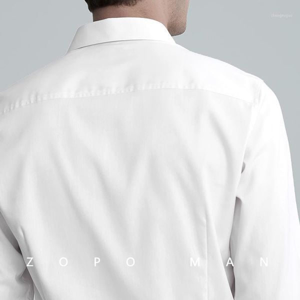 

brand business men's shirt 100% pure cotton white shirts men full sleeve slim clothing dress, White;black