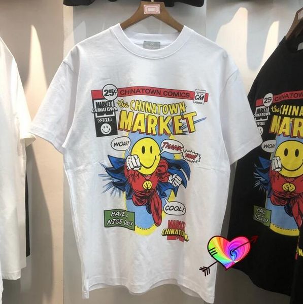 

2021 t-shirt men women print casual cotton tee chinatown short sleeve loose, White;black