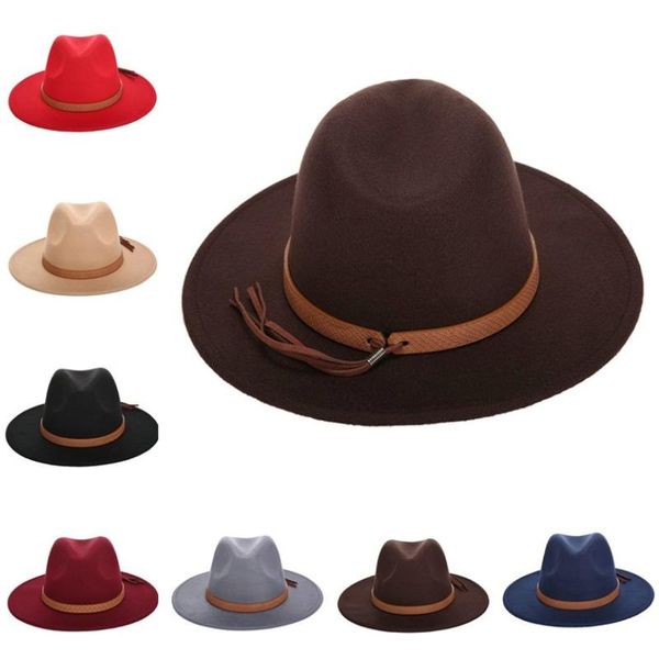 

wide brim hats 5pc fedoras in bulk male female felt fedora hat women men jazz panama cap woman man caps women's men's large cowboy w, Blue;gray