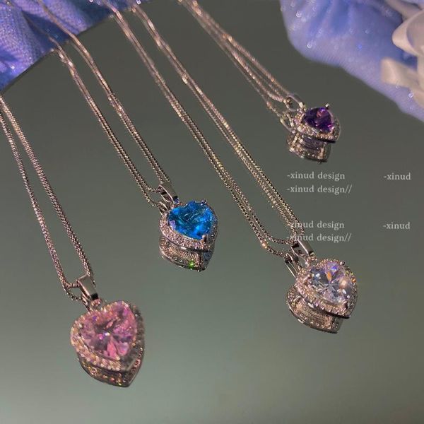 

chokers trendy necklace for women neck chain luxury crystal heart pendant choker fashion jewelry gift mom, Golden;silver